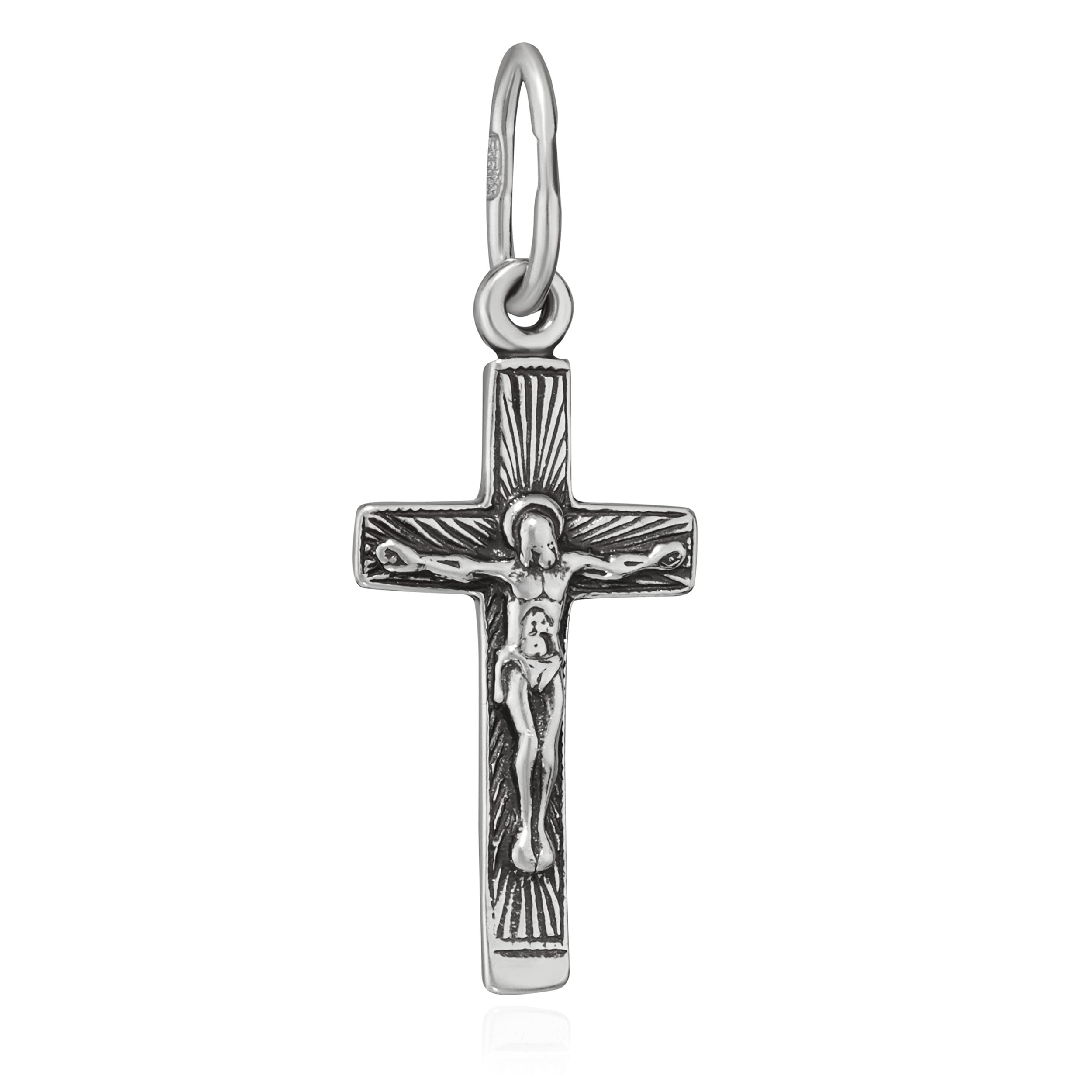 NKlaus 925 sterling silver cross orthodox crucifix pendant faith symbol 6231 baptism