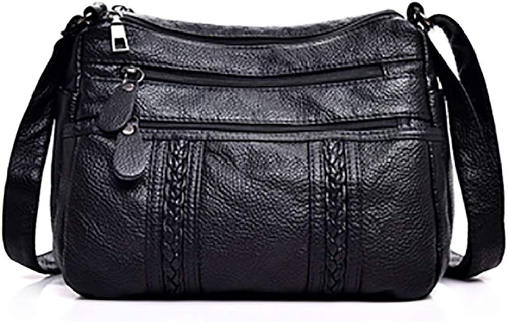 Lightweight Medium Crossbody Bag for Women Soft PU Leather Purses and