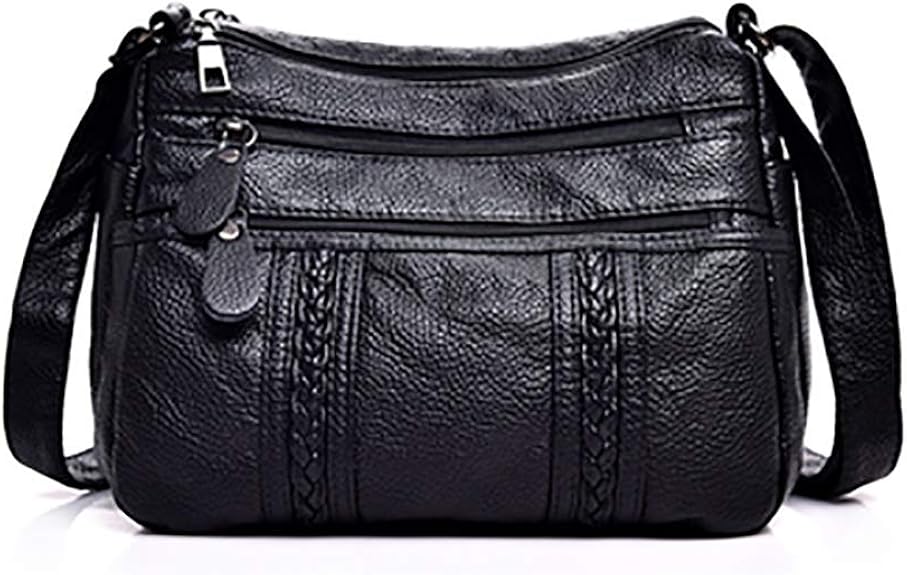 Lightweight Medium Crossbody Bag for Women Soft PU Leather Purses and