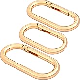 STSTR 3pcs Oval Spring Ring Clips, Metal Keyring Purse Clip, Heavy Duty Opening O Ring Carabiner for Keychains,Backpacks, Keys