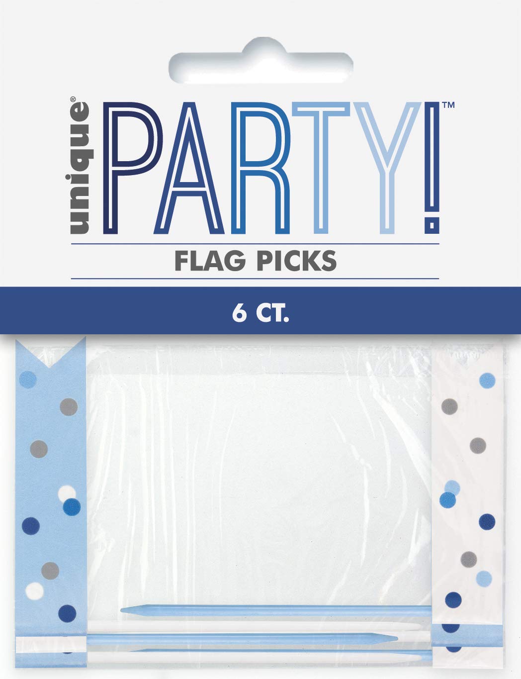 Unique Party 83920 - Glitz Blue & Silver Cupcake Toppers, Pack of 6