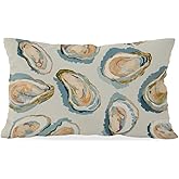 Wheatwin Oyster Decor Coastal 12x20 Pillow Cover, Vintage Oysters Shell Beach Room Throw Pillow Lumbar Gifts, Beach Ocean Nautical Decor for Home Sofa Couch Living Room