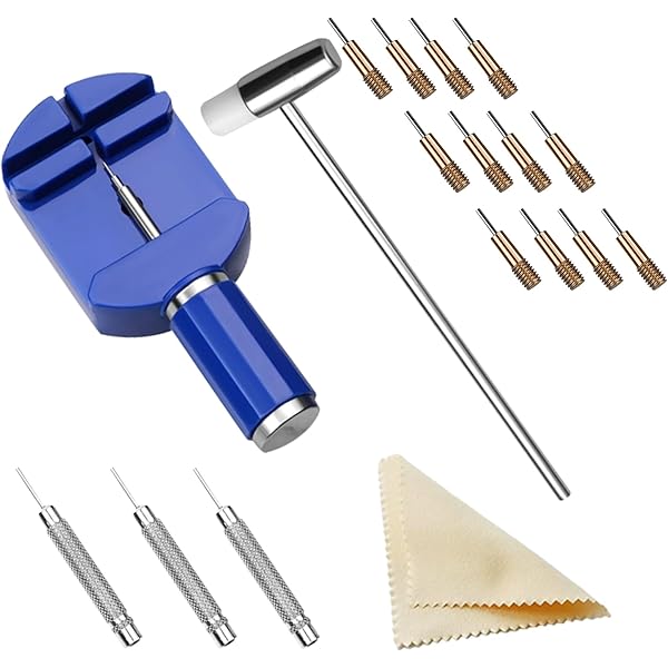 SRMAN 9 Stks Horloge Strap Link Remover Kit Horloge Band Link Pin Verwijdering Horloge Reparatie Tool, Zilver
