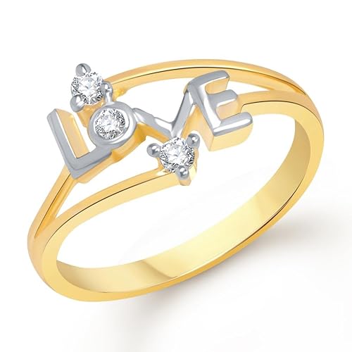 Love Gold And Rhodium Plated Ring For Girls- Fr1146G [Vkfr1146G]