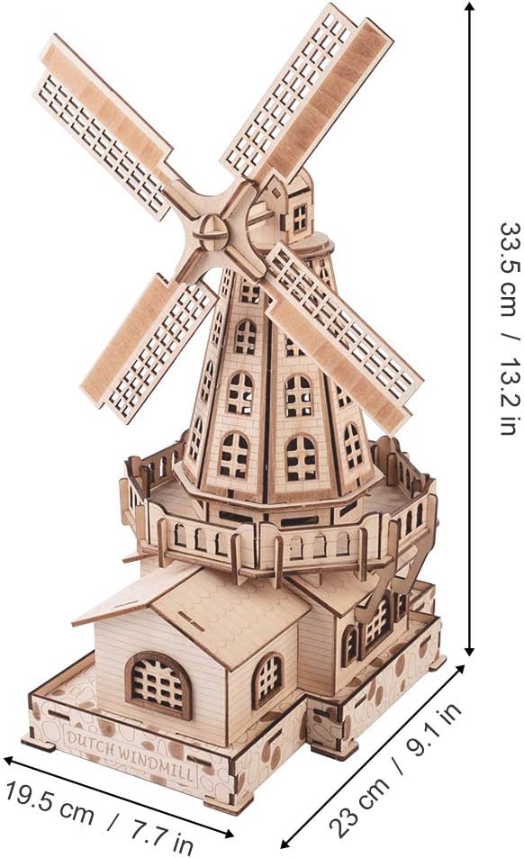 GuDoQi 3D Wooden Model Kits to Build, Wood Dutch Windmill Model - Image 3