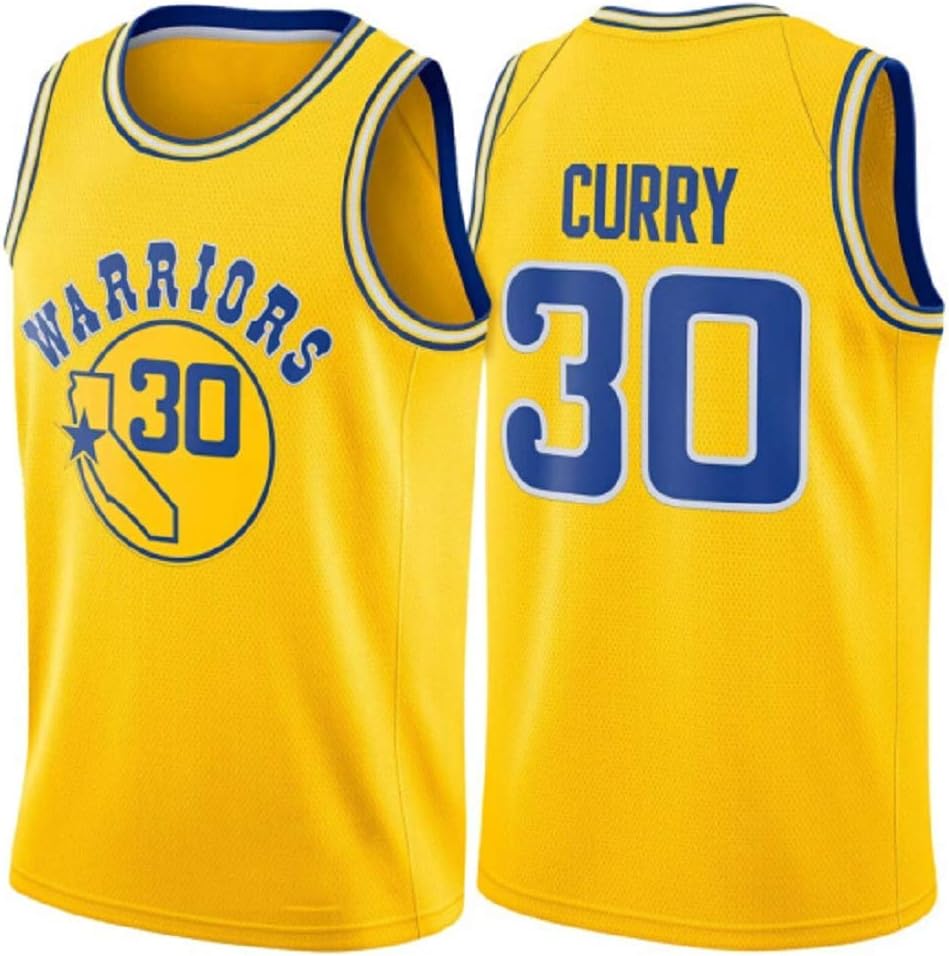 runvian Men's Basketball Jerseys - Stephen Curry #30 Men's Basketball Jersey NBA Golden State Warriors New Jersey Embroidered Fabric Jersey (Size: S-XXL)