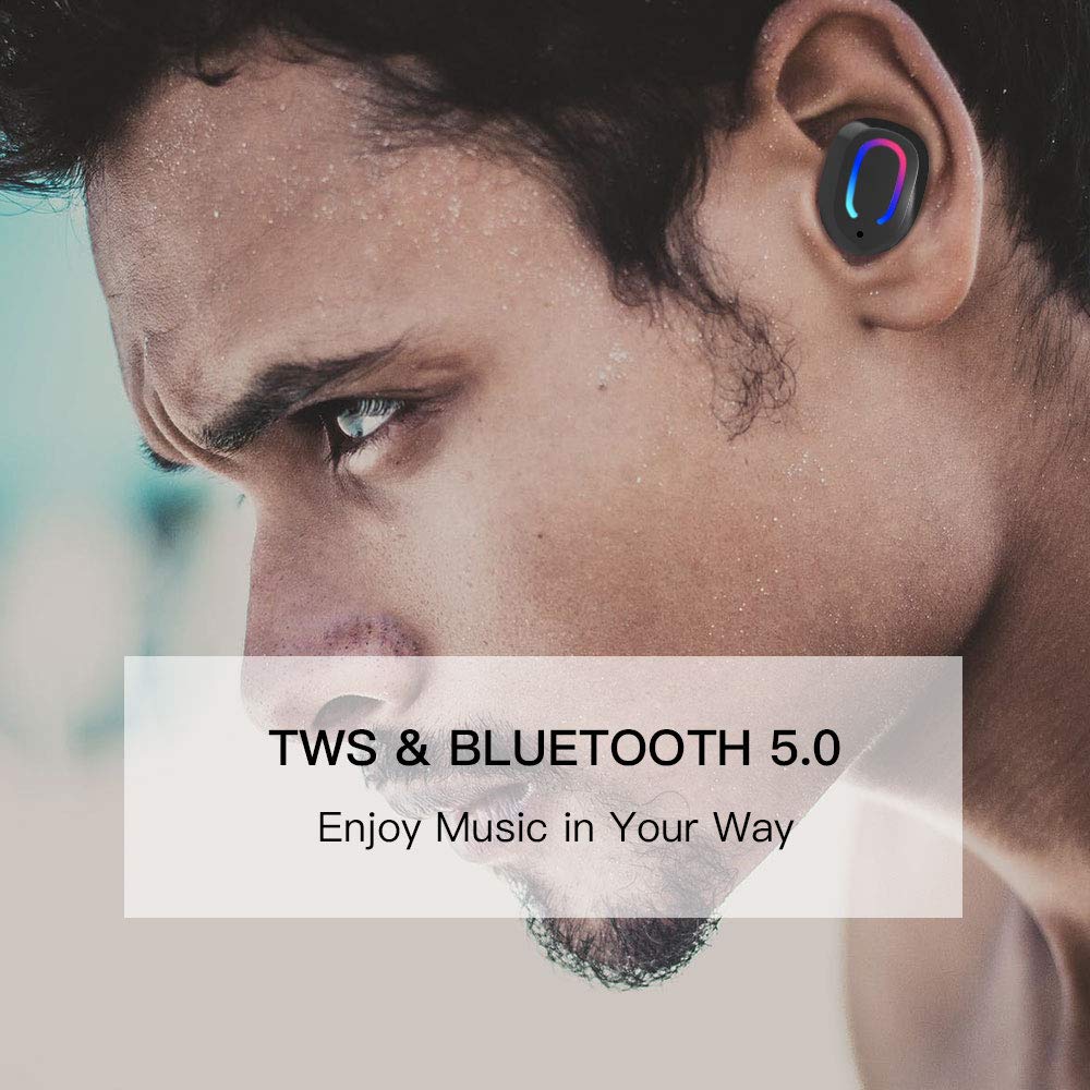Wireless Earbuds,Wireless Headphones Bluetooth 5.0,True Wireless Earbuds with mic,Noise Cancelling Headphones,IPX6 Waterproof Bluetooth Earbuds, Sport Bluetooth Headset for Phone