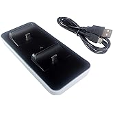 PS5 Controller Dual Charging Dock Station with USB Charging Cable Compatible/Replacemen for PlayStation 5 PS5/PS5 Slim/PS5 Pro Charger