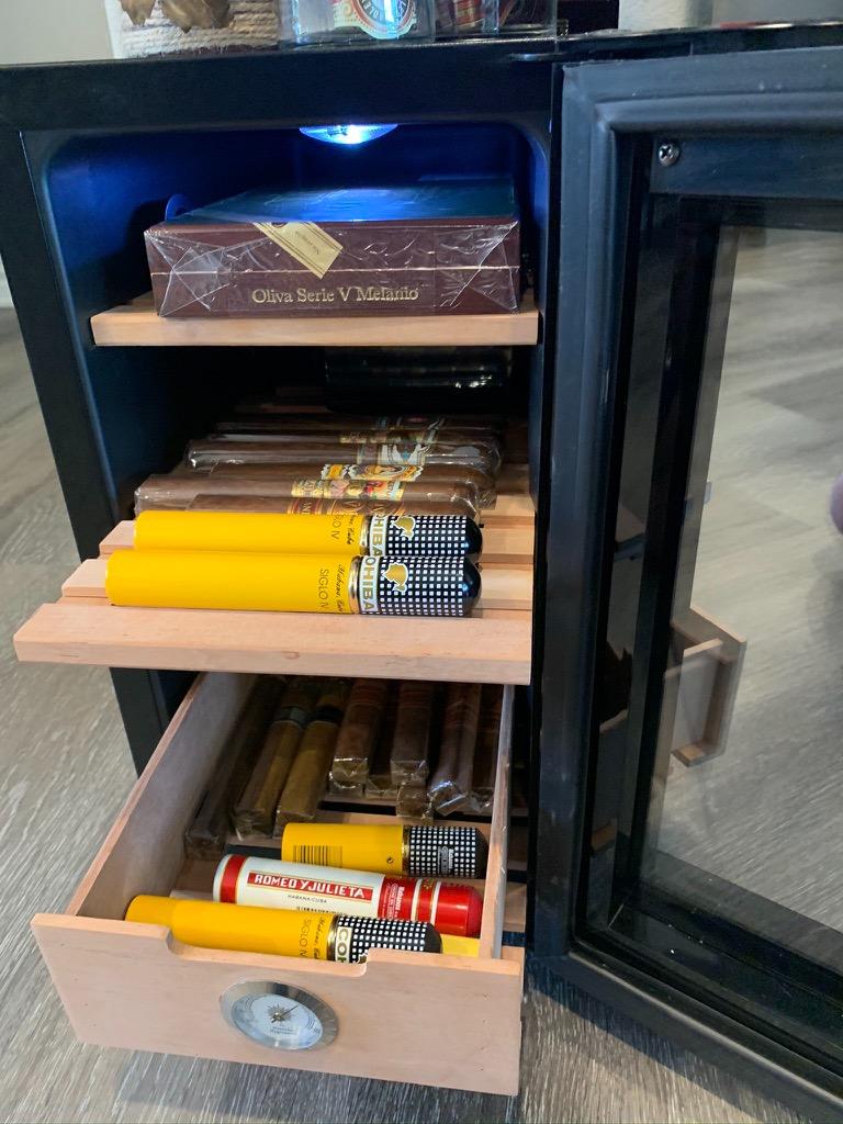 Audew JC23C1 Electronic Cigar Cooler Humidor,150Cigar, with Spanish