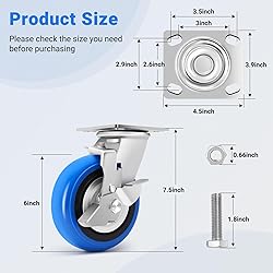 W B D WEIBIDA 6 Inch Heavy Duty Casters Set of