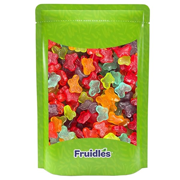 FRUIDLES BUTTERFLIES MINI GUMMY CANDY, ASSORTED FRUIT FLAVORS, ALLERGY FRIENDLY, NON-GMO, NO ARTIFICIAL SWEETENERS (1 POUND)