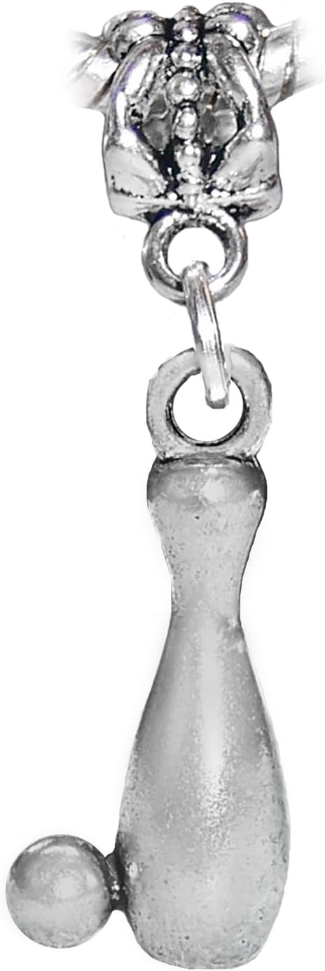 Bowling Pin Ball League Sports Dangle Charm for European Bracelets
