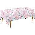 Kathson Balloon Pattern Tablecloths - 4 Pack Disposable Plastic Table Covers 108x54 Inch