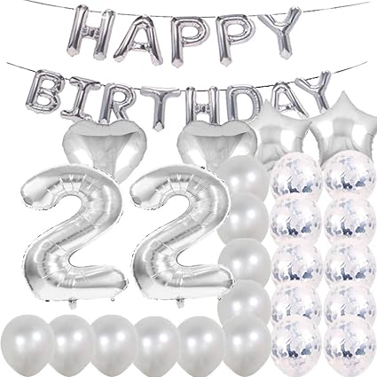 Amazon Co Jp スウィート22歳の誕生日デコレーションパーティー用品 シルバー数字22のバルーン 22歳 のホイルマイラーバルーン ラテックスバルーンデコレーション 女の子 女性 男性 写真小道具のための22歳の誕生日プレゼントに最適 ホーム キッチン