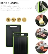 Atyhao 4 in 1 Defrosting Tray & Cutting Board, 31.2x21.1cm, Black view 2