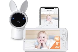 ARENTI Baby Monitor, 2K Smart Baby Camera with 5-Inch Upgraded Wireless Display, Super Night Vision, Lullabies, Cry & Motion Detection, Temp & Humidity Sensor, Two Way Audio