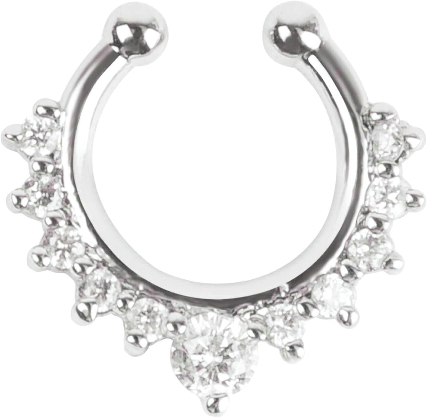 Piercing Al Naso In Acciaio Doppio Cerchio Setto Anello Orecchino Da Donna Uomo - Foto 7