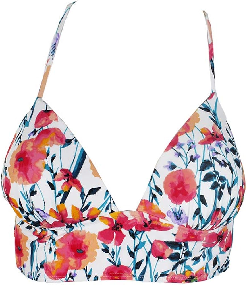 white floral print push up swimsuit