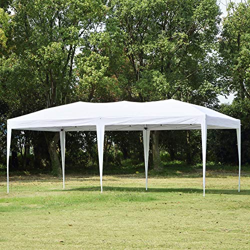 10'x20' Pop up Canopy Tent, Outdoor Canopy Tent, Waterproof Gazebo Portable Wedding Party Tent Carrying Case/Bag, Adjustable Folding Gazebo Pavilion Patio Shelter Without Sidewalls, Heavy Duty...