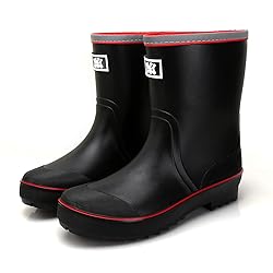 Rain Boots for Men, Waterproof Warm Rubber Boots