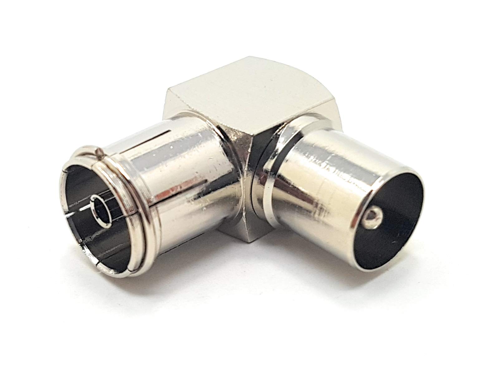 MainCore RF Right Angle Coaxial(Coax) TV Aerial Antenna Cable Adapter Converter Extender/Male to Female