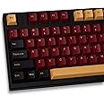 Red Samurai Keycaps Set 164 Keys PBT Doubleshot Keycaps Cherry Profile Custom Keyboard Keycaps for Cherry MX 61/64/68/84/87 Mechanical Keyboards