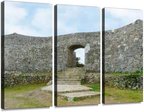 Amazon Co Jp 門 アーチ 沖縄県ポスター パネル 現代壁の絵 壁掛け 部屋飾り 背景絵画 壁アート 完成品 3枚セット すぐ飾る ホーム キッチン