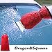 Ice Scraper Mitt For Car Windshield Snow Scrapers with Waterproof Glove Lined of Thick Fleece + Carry Pouch (Red)