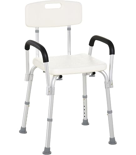 Foldable Shower Chair With Backrest - Adjustable Height, Anti-Slip Bath Stool For Elderly & Disabled