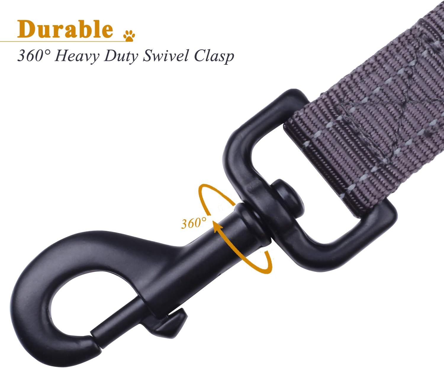 VIVAGLORY Short Dog Lead Closerok Traffic Leash for Dog with Soft Padded Handle for Training & Walking, 46cm, Grey - Image 4