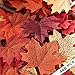 400 Assorted Mixed Fall Colored Artificial Maple Leaves for Weddings, Events and Decorating