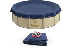 Buffalo Blizzard Deluxe 16 ft Round Winter Pool Cover | Blue/Black Heavy Duty Cover for Closing Above Ground Swimming Pools | Easy to Install | Cold & UV Resistant | Shields from Seasonal Debris