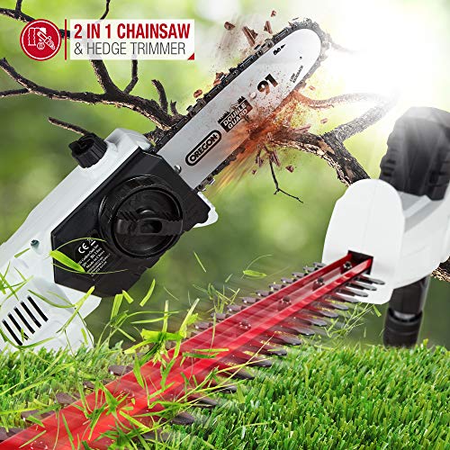 NETTA 2in1 20V Cordless Pole Telescopic Chainsaw and Hedge Trimmer