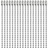 30 Inch Nickel Plated Steel #3 Ball Chain Necklaces, 25 Count