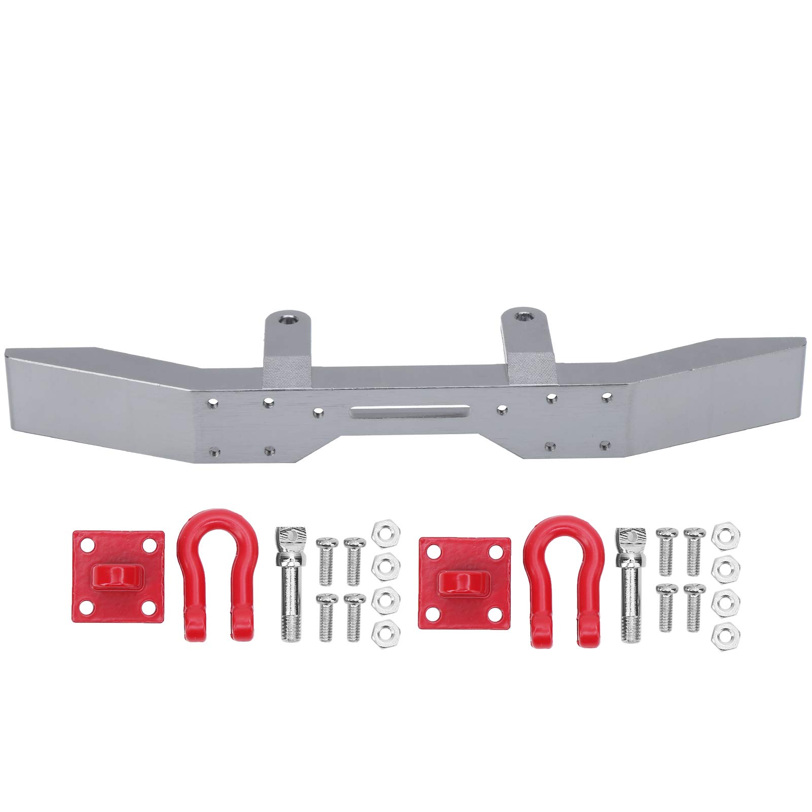 Drfeify RC Aluminium Alloy Front Bumper CNC Machining Spare Parts for 1/16 RC Model Cars(Titanium)