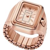 Fossil Women's Watch Ring, Quartz Stainless Steel Two-Hand Ring Watch for Women