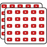 Play Button Sticker for Scrapbooking Waterproof Vinyl Stickers for Water Bottle, Laptop &amp; Phone Case 50 Pack