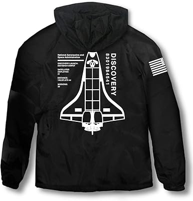 nasa flag discovery spaceship mens hoodie