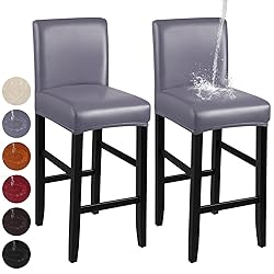 YISUN Bar Stool Covers, Stretch Waterproof PU Bar