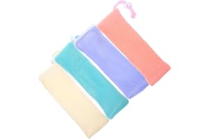 VINTORKY Foaming Soap Mesh Bags 4pcs Small Exfoliating Soap Saving Pouches for Face Cleansing Bathroom Travel