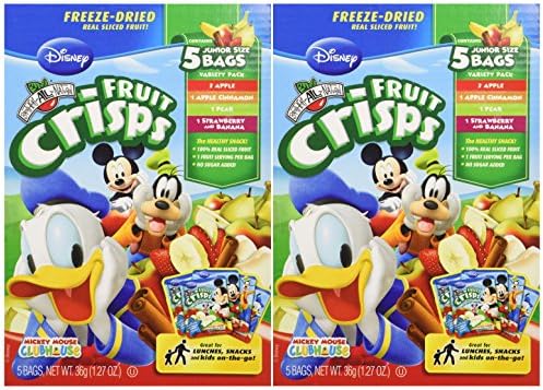 Disney Brothers All Natural Variety Pack - Fruit Crisps 2 Pack (1.23oz Each Box) - No Sugar Added