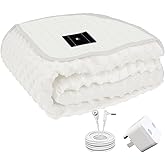 TALILALU Grounding Blanket, Grounding Fleece Throw with Silver Conductive Layer - Natural Relaxation for Sleep Support, Tension Release,Comfort (Includes Grounding Cord) (White, 50 * 60in)