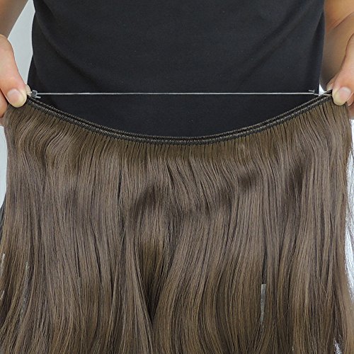 Secret Halo Hair Extensions Flip in Curly Wavy Hair Extension Synthetic Women Hairpieces 20" (Rust Brown #8A) - Thumbnail 4