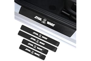 LXURY 4PCS for Star War Darth Vader Door Sill Protector Carbon Fiber Door Sill Sticker Anti-Dirty Scuff Plate Cover Guard Sill Protector Trim Compatible with Most Car Models Accessories for Fan Gifts