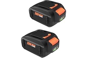Bakipante 2Pack 20V 6.5Ah Lithium Battery Replacement for Worx 20Volt Battery WA3575 WA3525 WA3578 WA3520 WG151s WG155s WG251s WG890 WG890 WG891 Compatible with Worx 20V Cordless Power Tools
