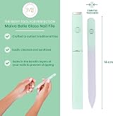 Malva Belle Crystal Glass Nail File Double Sided Tempered Salon Pastel Green 2mm view 3