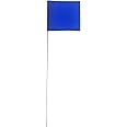 Swanson Tool Co FBL15100 2.5-Inch by 3.5-Inch Marking Flags with 15-Inch Wire Staffs, Blue, 100-Pack