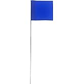 Swanson Tool Co FBL15100 2.5-Inch by 3.5-Inch Marking Flags with 15-Inch Wire Staffs, Blue, 100-Pack