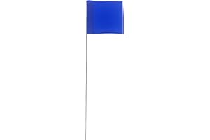 Swanson Tool Co FBL15100 2.5-Inch by 3.5-Inch Marking Flags with 15-Inch Wire Staffs, Blue, 100-Pack