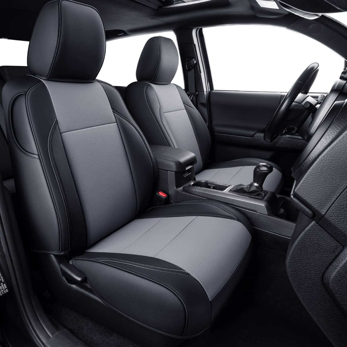 LUCKYMAN CLUB 2 Front Tacoma Seat Covers Custom Fit 2016-2023 Tacoma Crew Cab and Extended Cab (Gray 2 pcs) Image